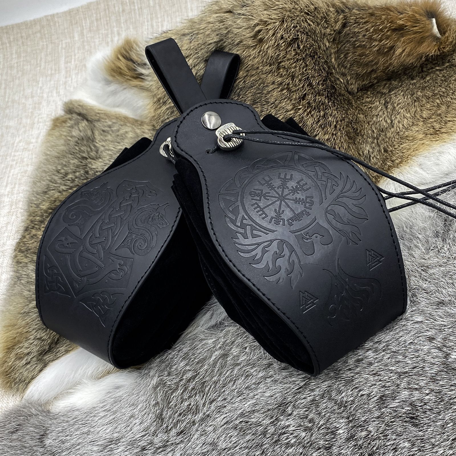 Cross-border multi-platform best-selling Vikings style medieval pocket bags that can be hung with belts, retro waist bags pic 21