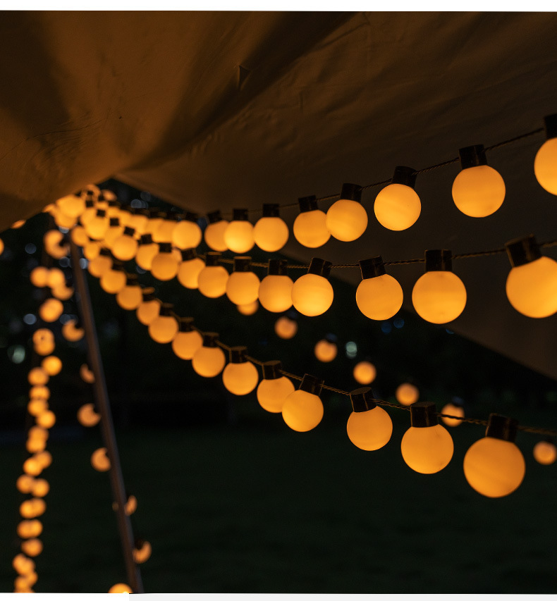 露营装饰灯串婚庆派对布置球泡灯户外防水庭院帐篷天幕圆球LED灯详情7