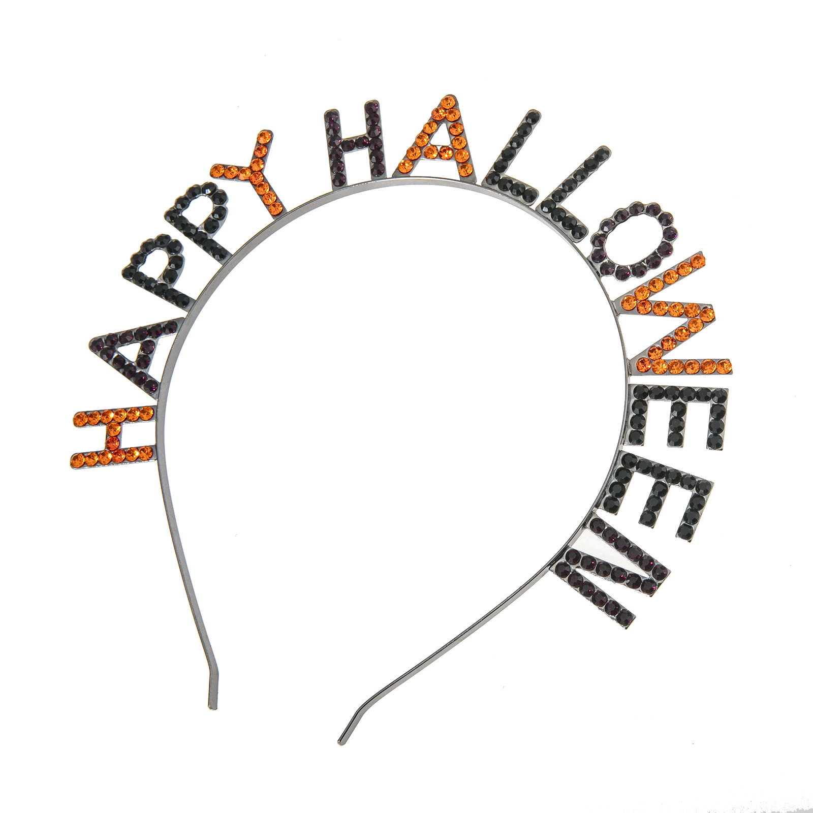 欧美跨境万圣节快乐 HAPPY HALLOWEEN 字母彩色水钻发箍派对发饰详情11