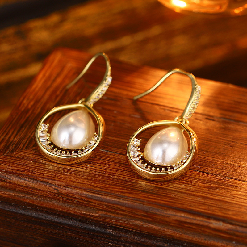 S925银针天然珍珠锆石耳钉花朵流苏多层耳环高级耳饰批发抖音爆款详情37