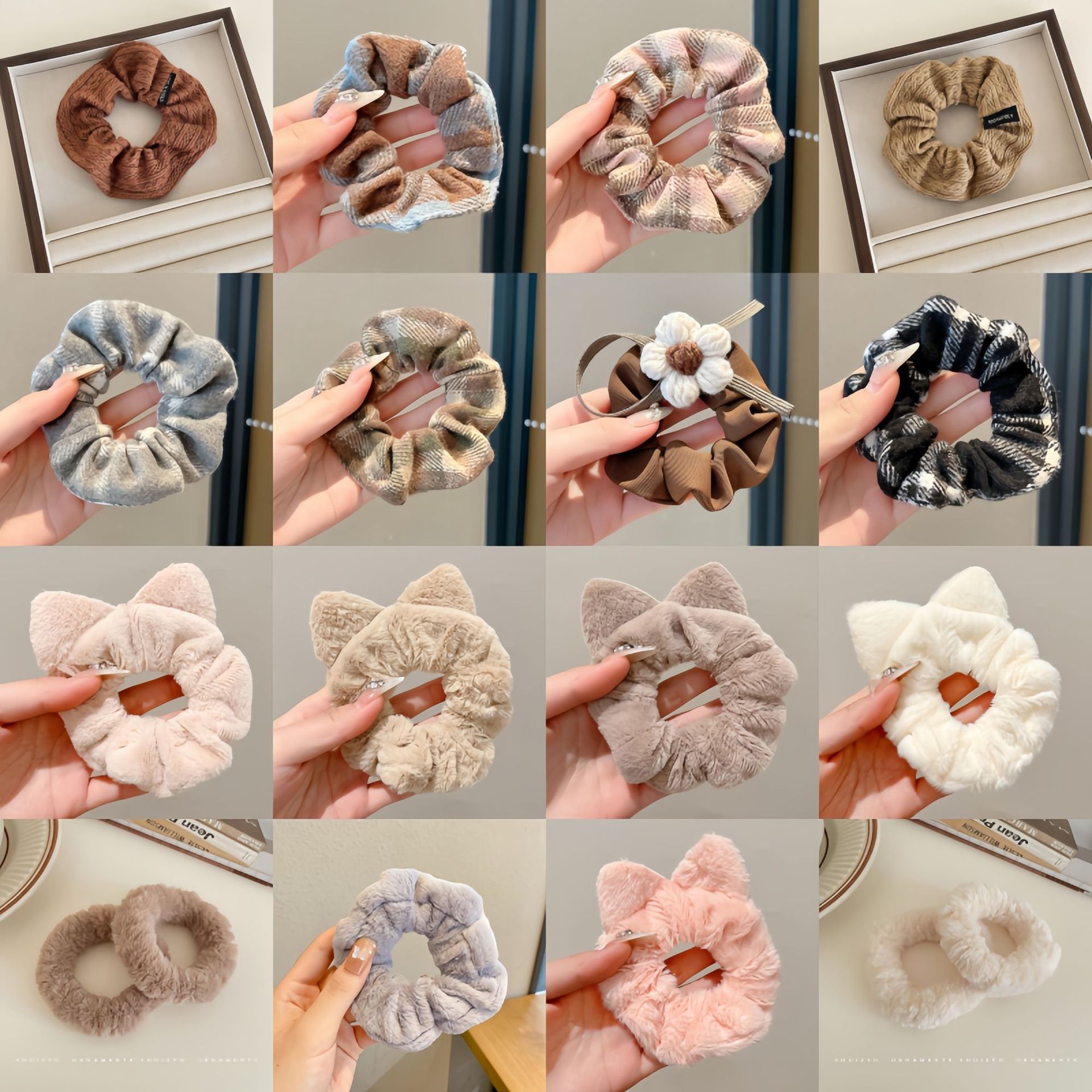 韩版秋冬毛绒大肠发圈女网红猪大肠发绳橡皮筋头饰发饰品头带详情5