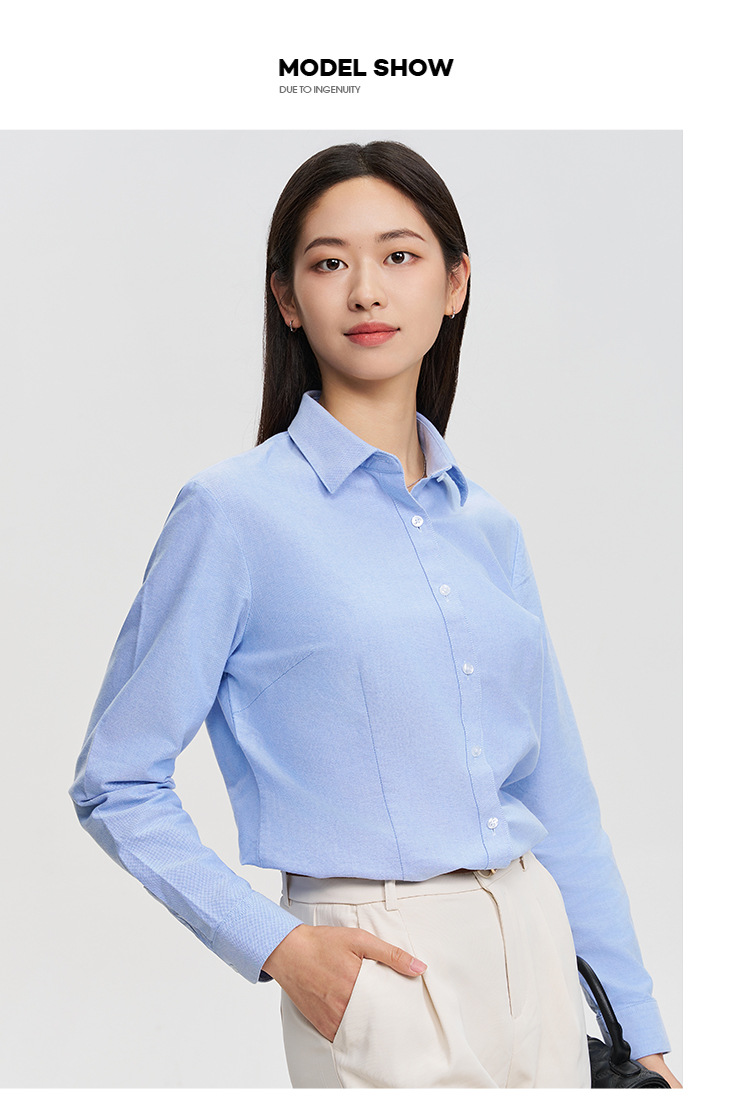 牛津纺全棉衬衫男士长袖免烫抗皱酵素水洗商务休闲女式白衬衣工装详情25
