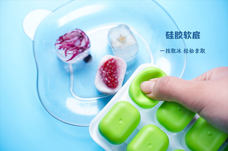 Wholesale 14-compartment ice cubes, square ice cube tray molds with LIDS, silicone soft bottom, easy to demold, homemade ice cube trays pic 7