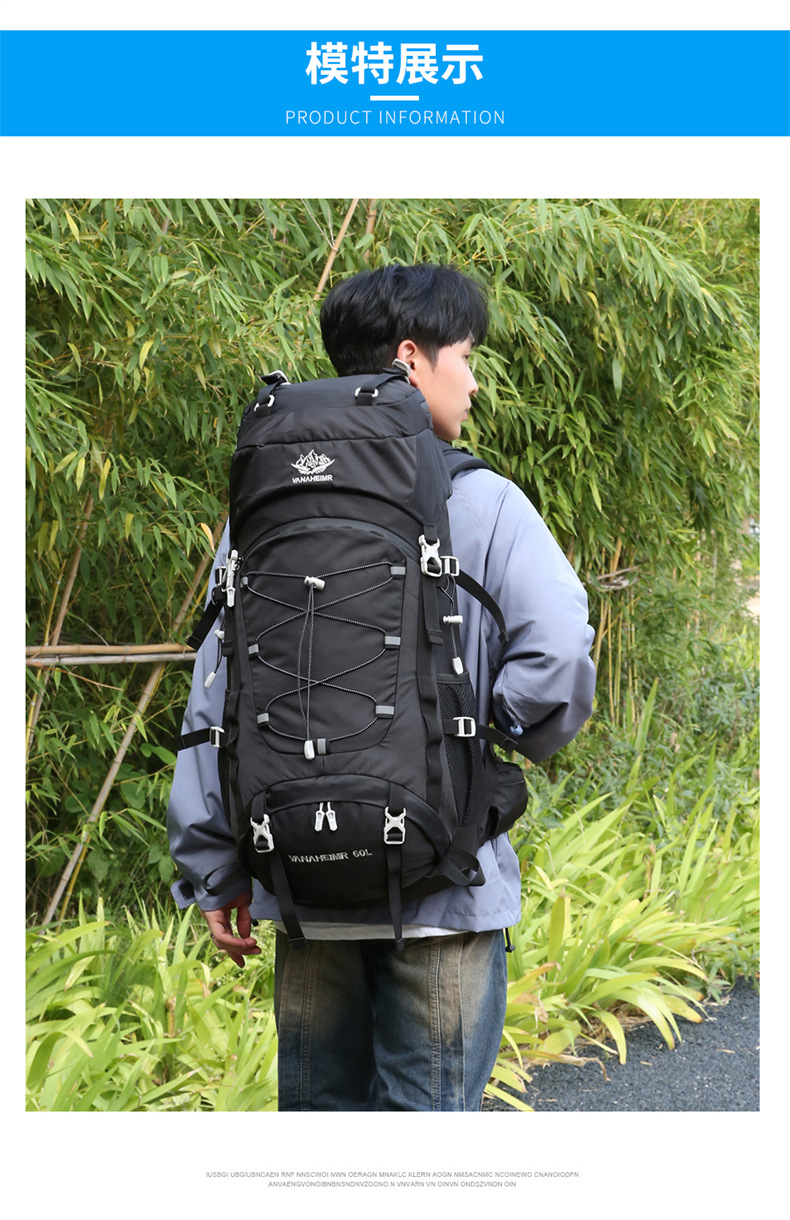 Yitu Outdoor Sports Mountaineering Bag 60-liter large capacity 2025 Autumn New Backpack, hiking, Camping and travel backpack pic 16
