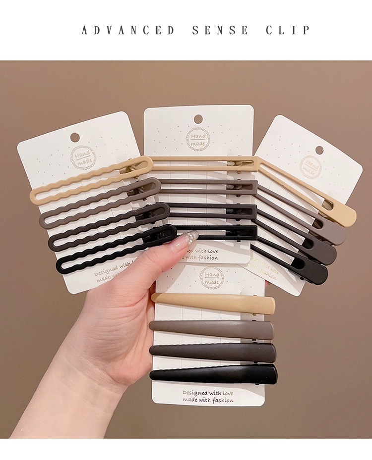 赵露思同款发夹咖色系侧边发卡刘海夹前额鸭嘴夹新款时尚简约发饰详情104