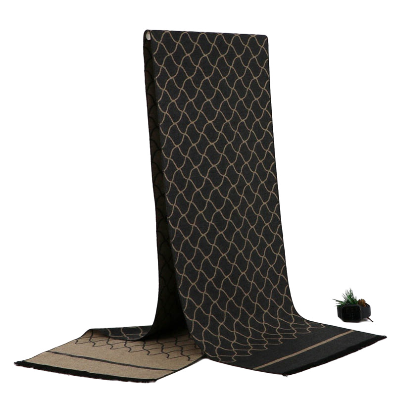 外贸男士围巾批发厂家男秋冬流苏围巾格子围巾仿羊绒围巾源厂家详情9