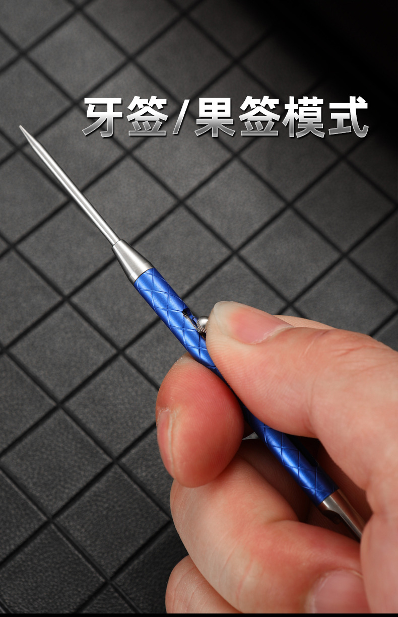 Stainless steel one-piece portable toothpick and floss two-in-one detachable anti-clogging wonder, manually adjustable fruit pick tool, essential for oral cleaning pic 9