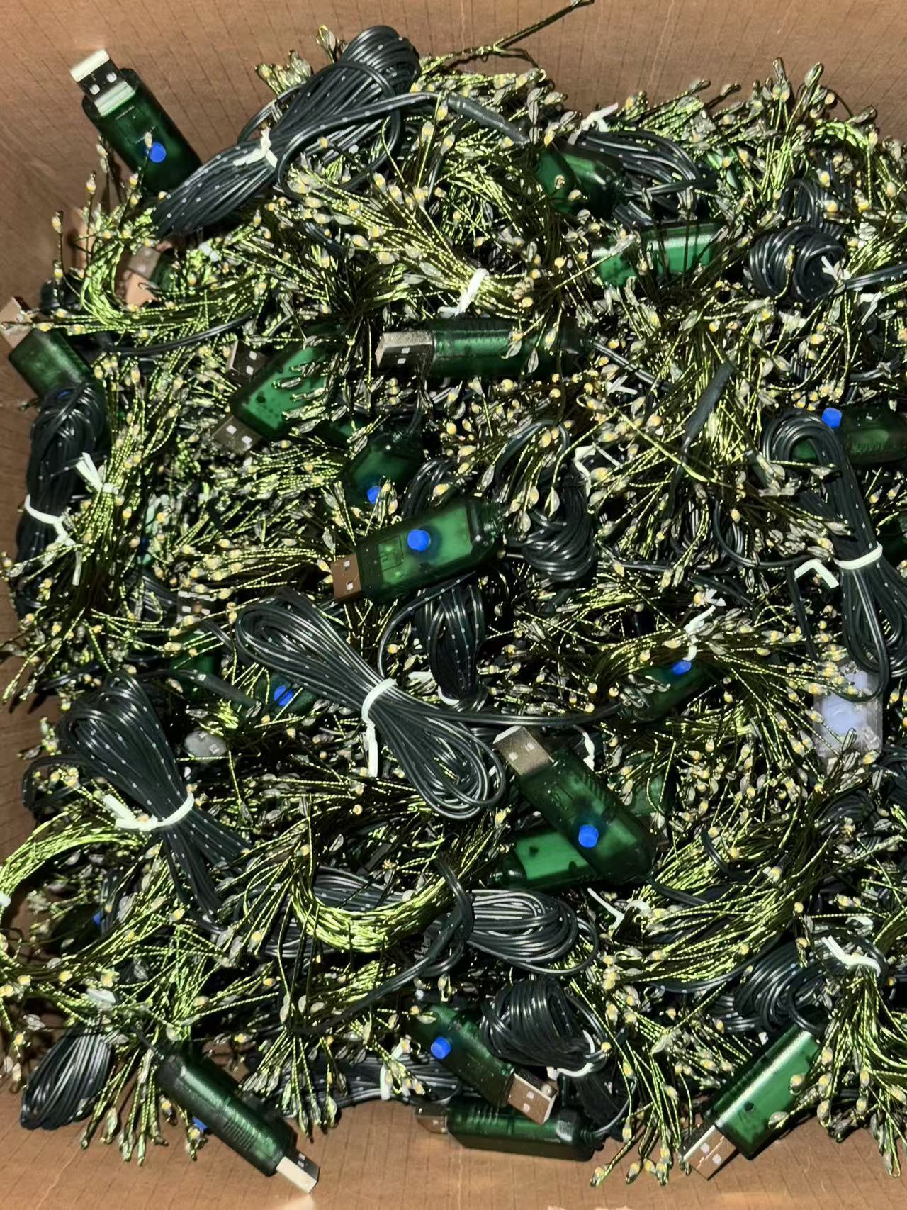 Cross-border LED firecracker lights, copper wire lights, string green wires, centipede feet, indoor and outdoor festival courtyard decorative lights, Christmas colored lights pic 11