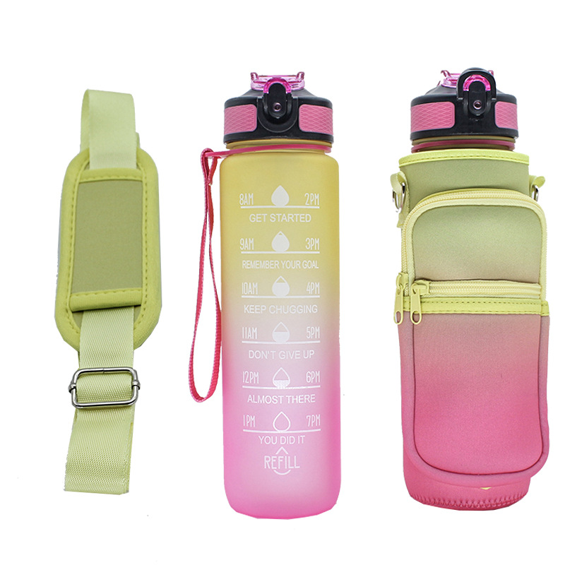 Wholesale SBR diving material outdoor sports water bottle cup covers, hand-held shoulder strap portable thermos flask protective covers from the manufacturer pic 39