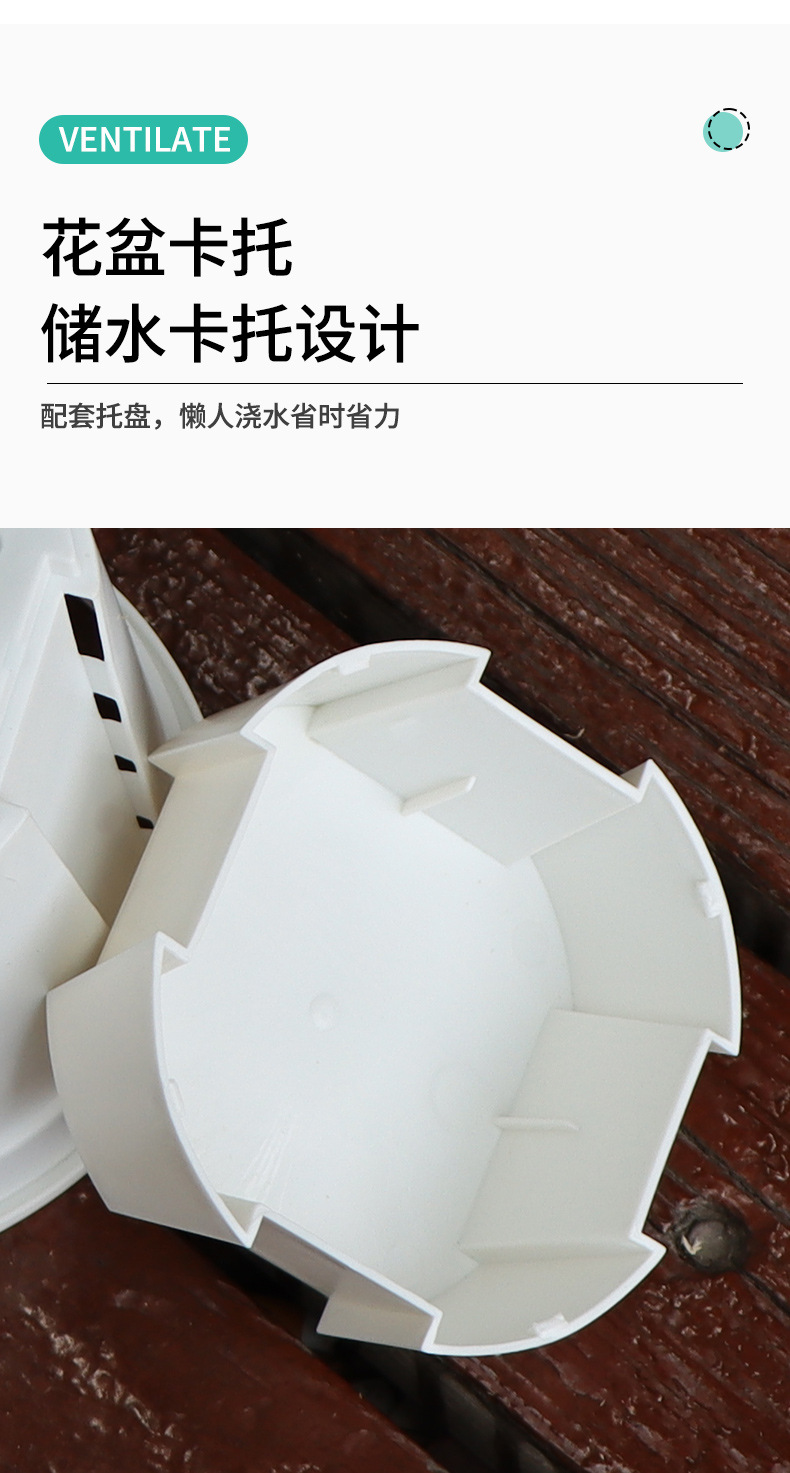 新款储水透明青山盆自吸水懒人盆控根盆朱顶红蝴蝶兰塑料花盆批发详情13