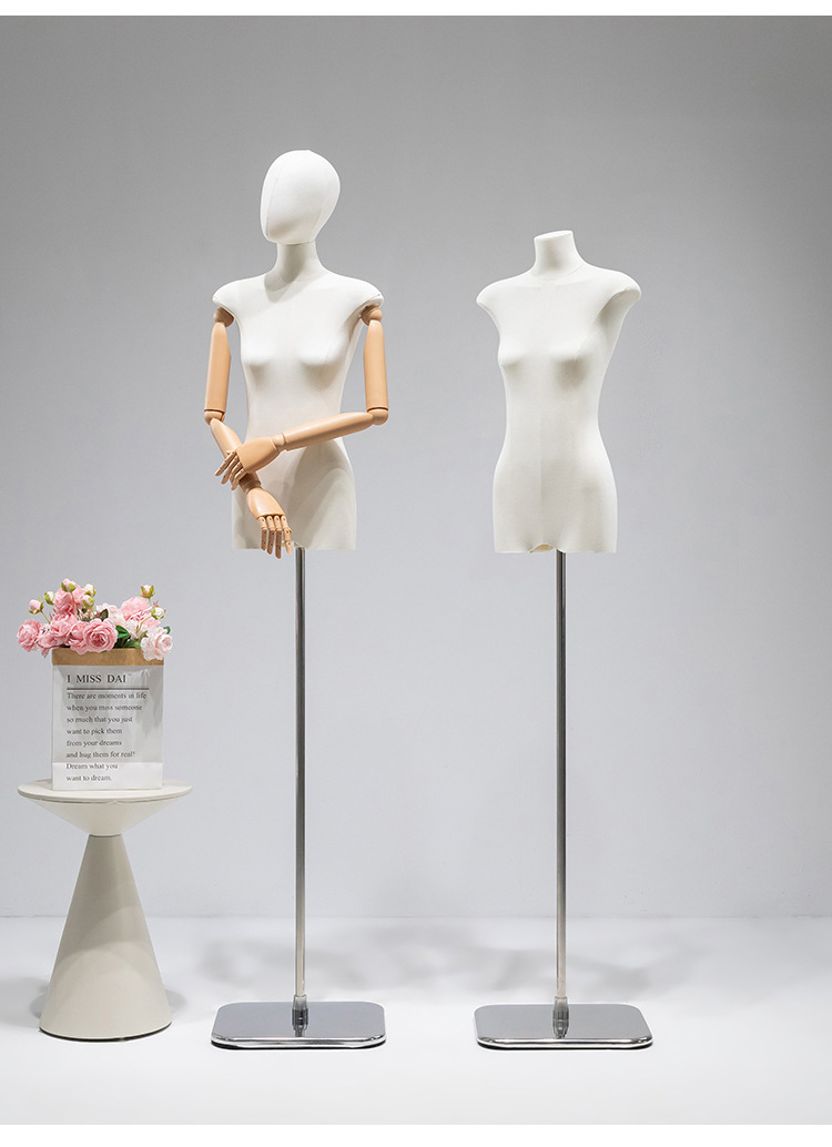 韩版女装模特道具半身扁平胸服装店橱窗陈列假人偶扁身展示架全身详情18