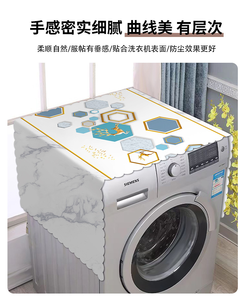 滚筒洗衣机防尘盖布防水防油免洗pvc全自动洗衣机套罩通用防晒布详情13