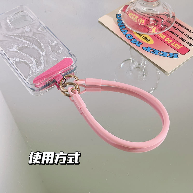 Simple orange single-buckle bracelet, phone case, pendant, ins keychain, schoolbag pendant, phone case, universal for women pic 1
