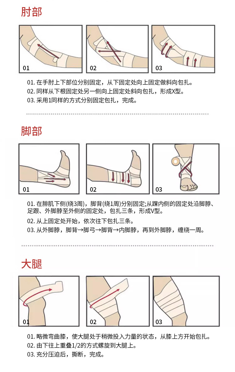 弹性运动自粘绷带宠物胶带弹力绑带加压固定护腕护膝护手指护脚踝详情12