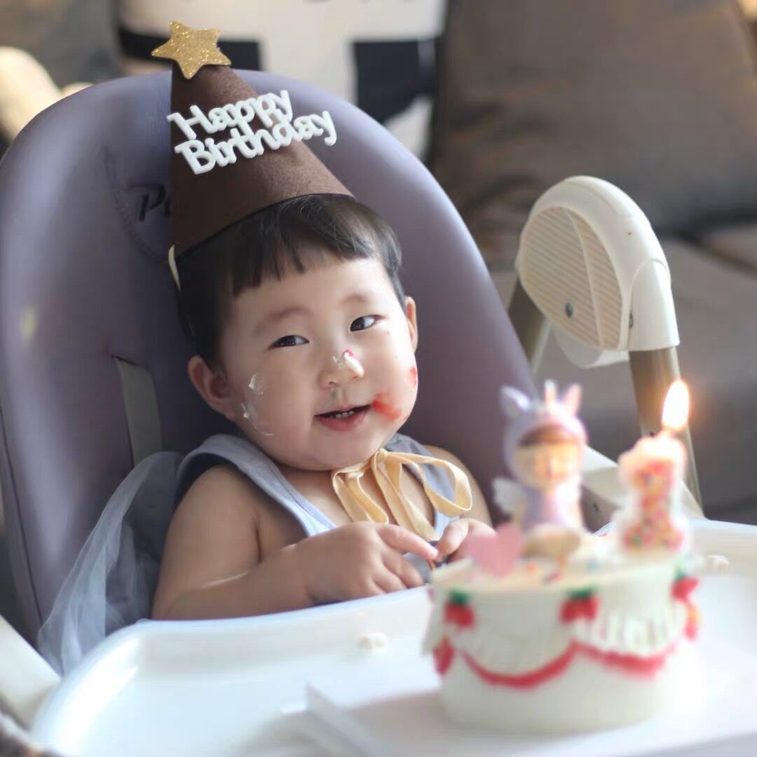 韩国ins风宝宝周岁生日无纺布毛毡帽子 周岁生日装饰布置生日帽子详情10