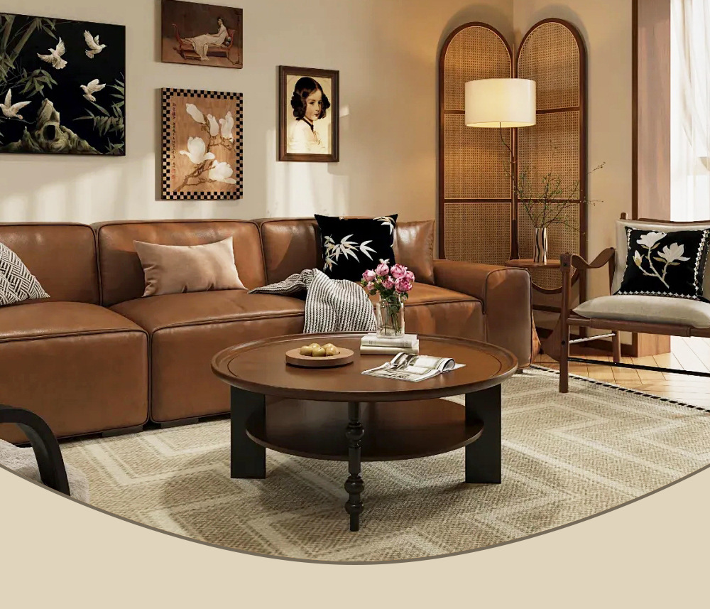 法式复古风卧室吊灯布艺花纹中古餐厅南洋实木侘寂风温馨房间主灯详情31