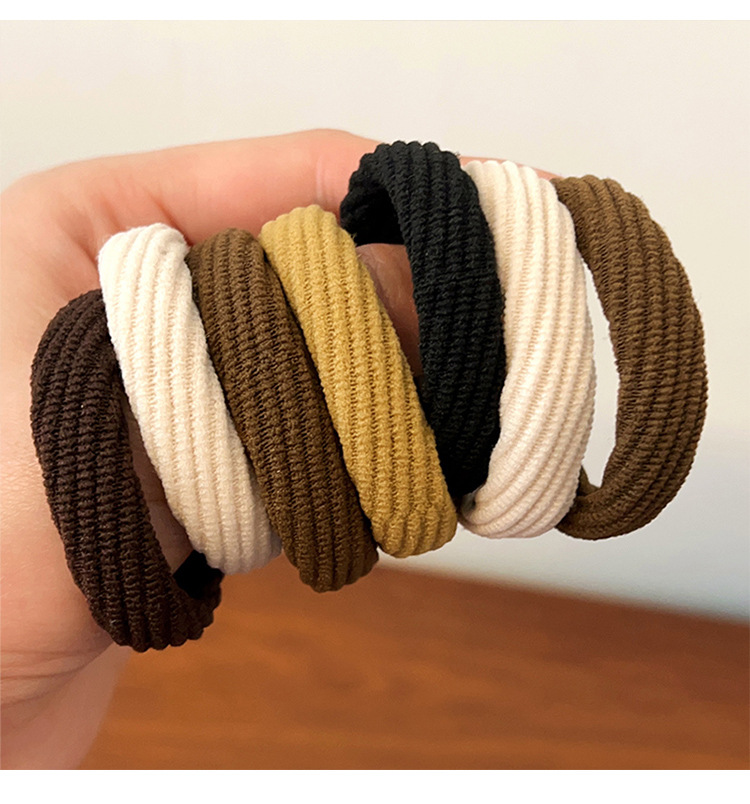 Retro style, high-elasticity hair tie, durable hair band, seamless leather band, new high ponytail bun headwear for women pic 2