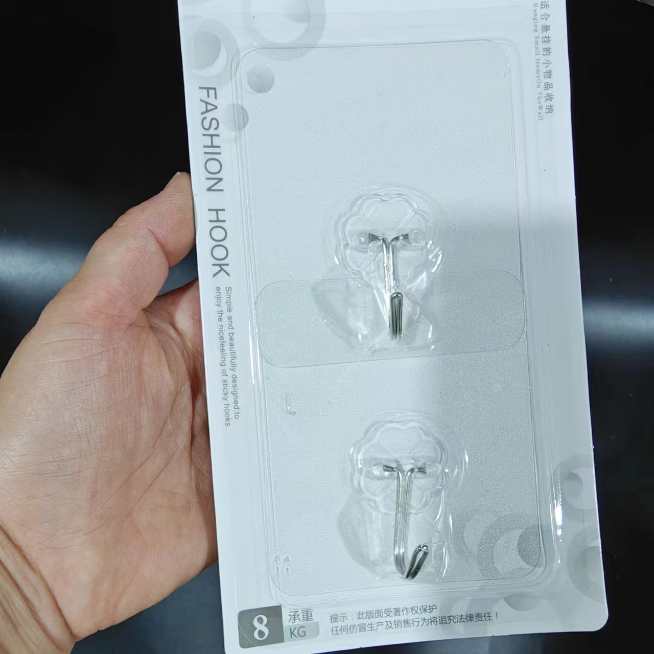 【 Zone 2-6 】2 transparent adhesive hooks, 300 yuan per piece. 2 transparent adhesive hooks, seamless hooks, coat hooks, no need for drilling, bathroom and kitchen hooks, wall and back door adhesive hooks, 1 yuan wholesale pic 5