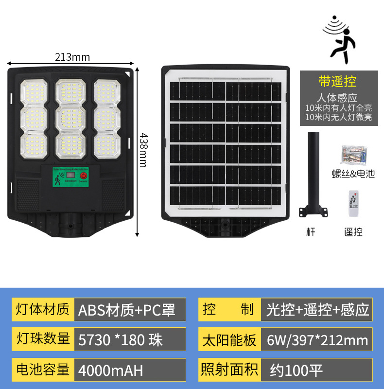 跨境爆亮一体化太阳能路灯 户外防水人体感应庭院灯新农村LED壁灯详情29