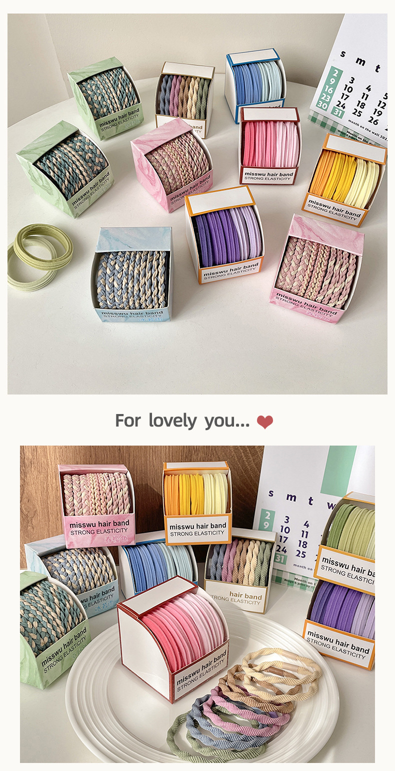 A simple and seamless rubber band tied high ponytail hair tie, a high-end female Internet celebrity hair tie, a new leather case headwear in 2025 pic 16