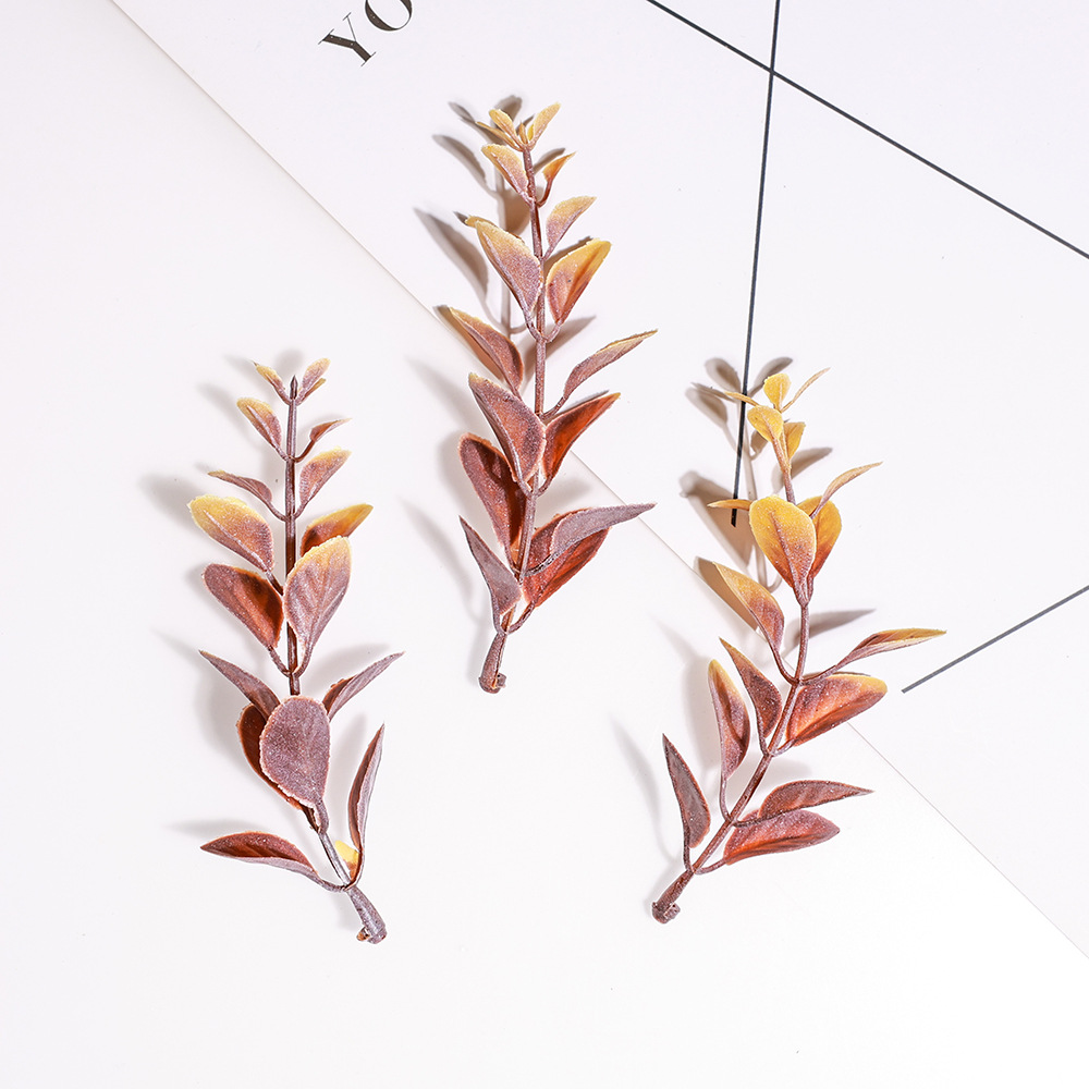 仿真白霜叶子水草婚庆胸花手捧花装饰DIY手工配件办公文化园艺仿真枝叶详情3