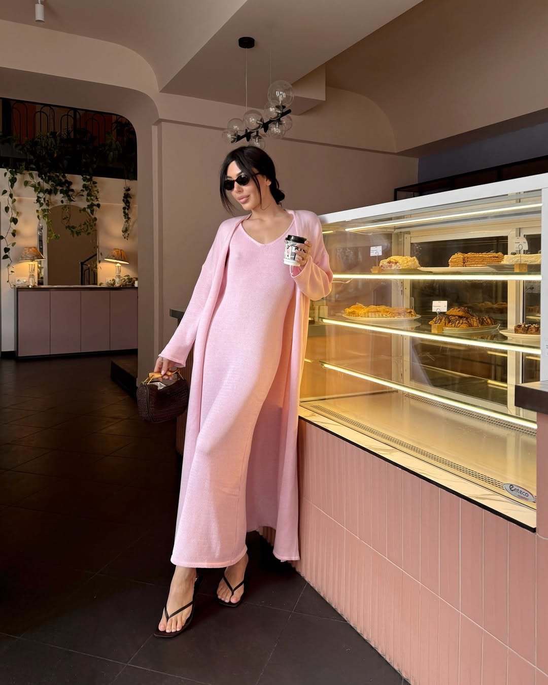 2025 Cross-border Bestseller Pure Cotton Knitted Set: Sexy Deep V halter long Dress + Lazy cardigan: Soft and skin-friendly pic 40