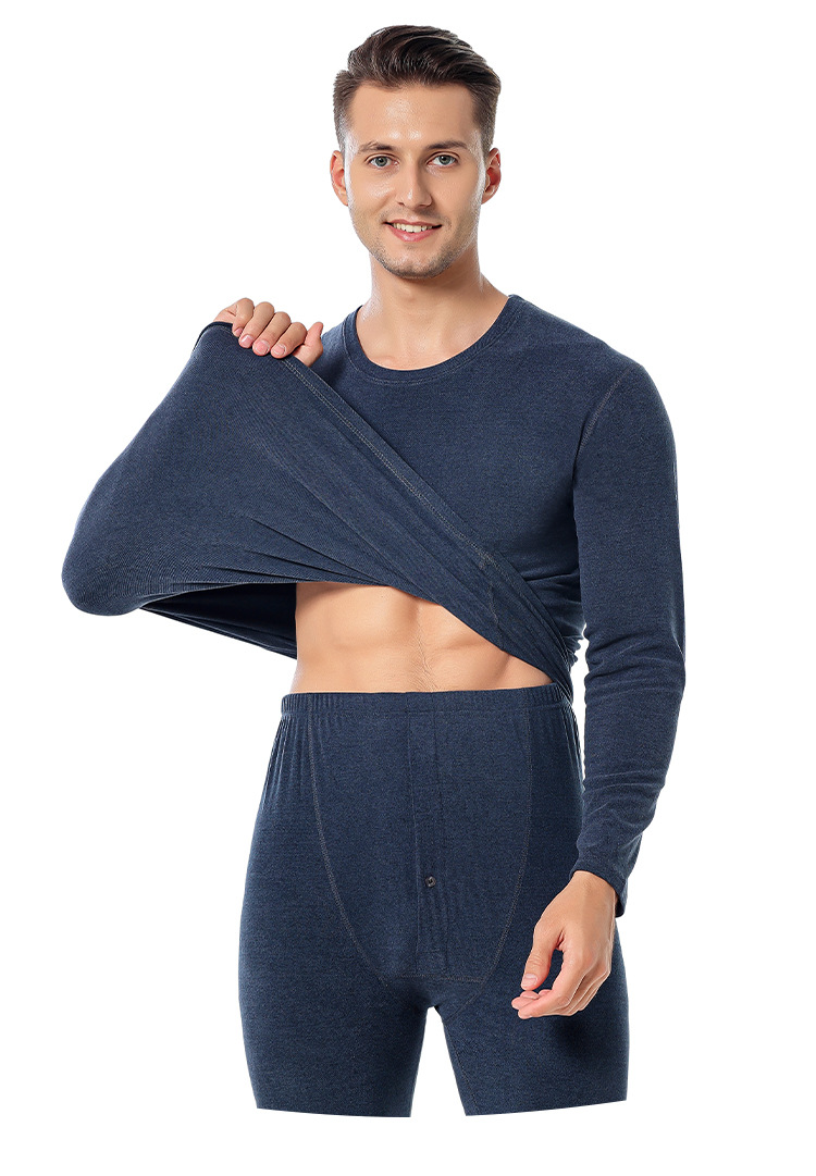 Double-sided Pearl Fleece seamless thermal underwear set for men, fleece close-fitting base layer high-quality underwear pic 16