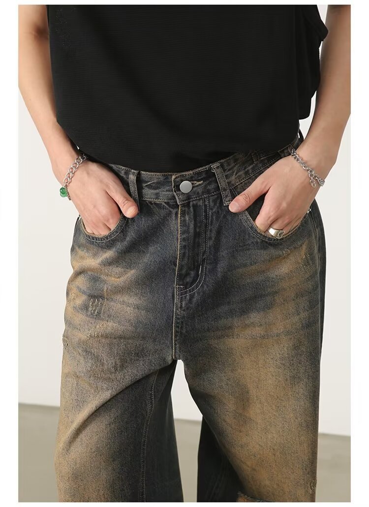 亚马逊LAZADA速卖通货源春秋水洗潮牌直筒休闲裤子男式宽松美式阔详情11