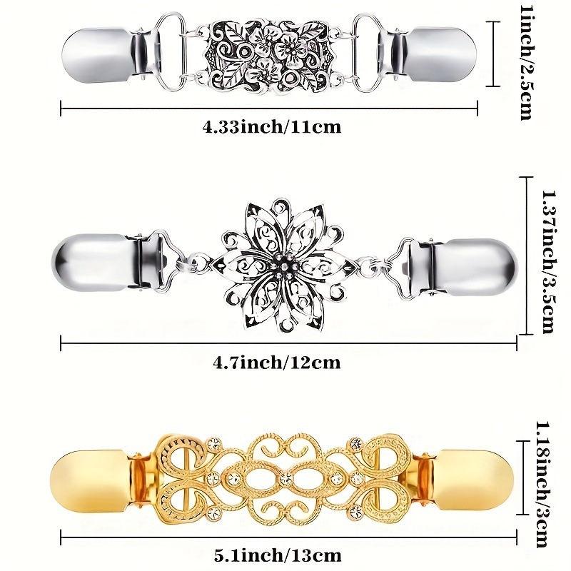 欧美复古合金毛衣夹丝巾开衫扣衬衣领夹防走光束紧夹胸针厂家直销详情33