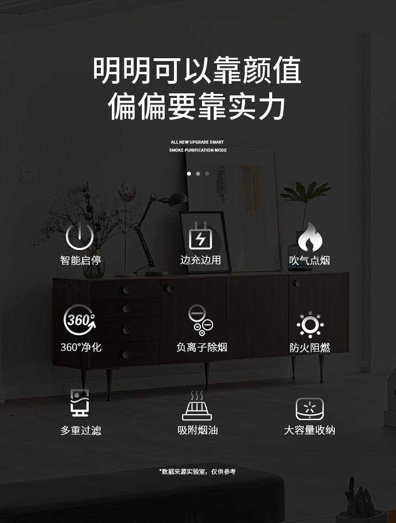 Pudun portable car ashtray purifier, intelligent negative ion ashtray desktop purification, deodorization and odor removal pic 5