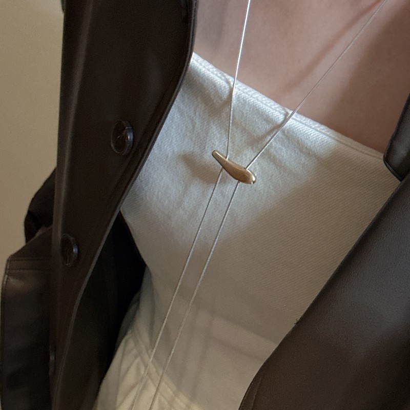 日韩ins风金属细长链条撞色卡扣可抽拉项链时尚简约小众设计颈链详情1