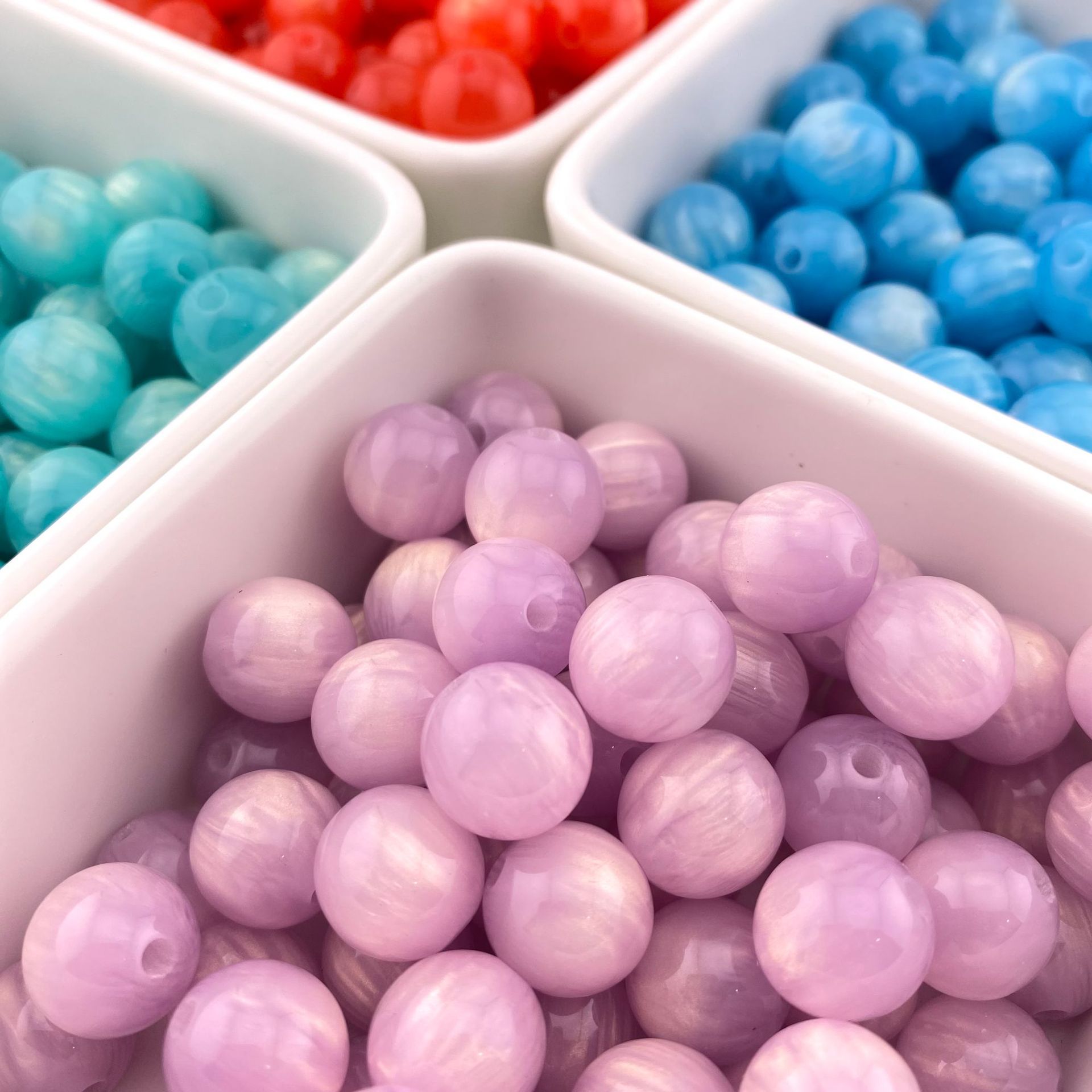 Candy-colored gilded resin beads, round beads, loose beads, string beads, bracelets, necklaces, diy handmade small accessories pic 9