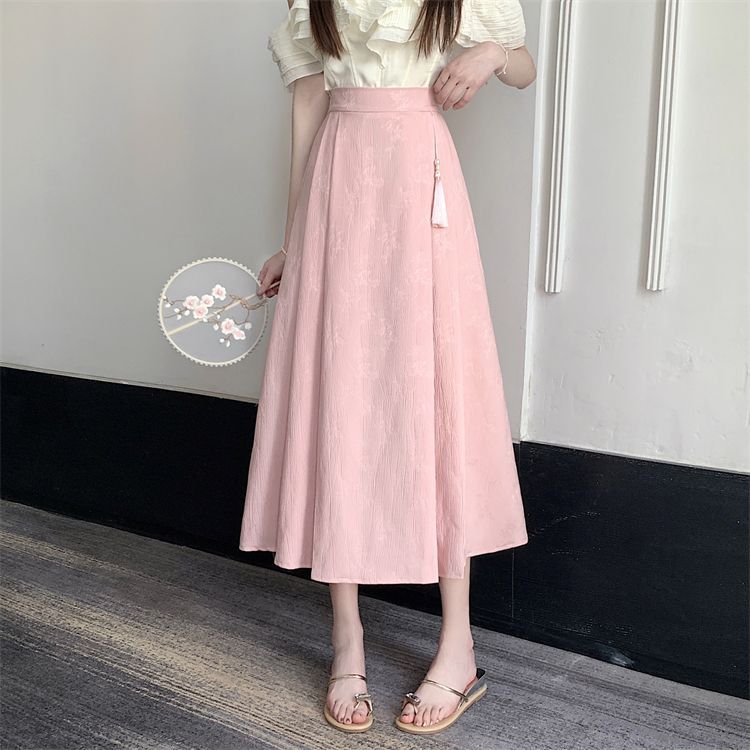 New Chinese-style jacquard skirt 2024, improved horse face skirt, high-waisted, slimming and elegant, pleated A-line skirt, Chinese trend pic 10