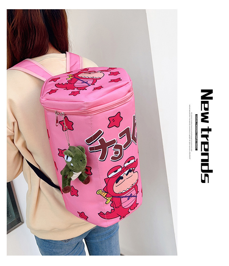 New cute schoolbag, Crayon Shin-chan, Little Crocodile box, large-capacity three-dimensional bucket bag, backpack, racket bag, trendy back pic 15