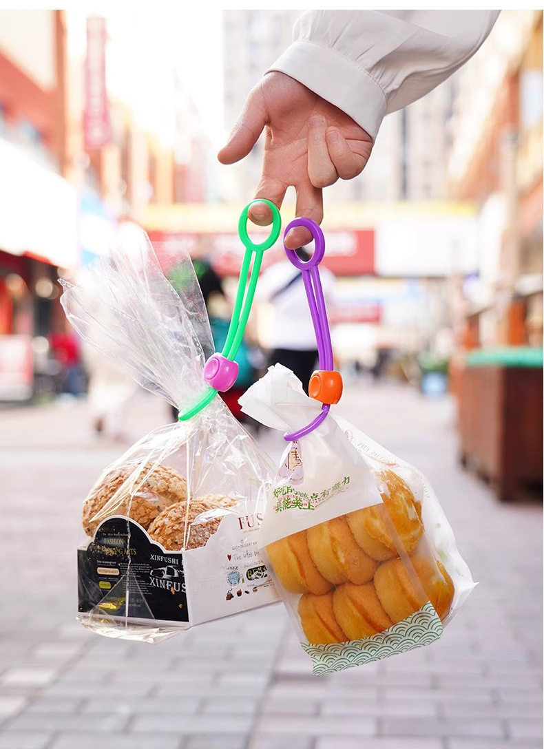 彩色零食封口绑带多功能封口夹拉环扣厨房食品保鲜用创意捆扎绑绳详情9