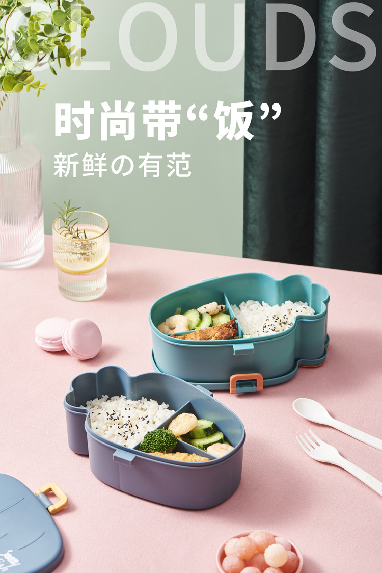 儿童饭盒便携分格可微波炉加热餐盒户外露营野餐盒礼品学生便当盒详情4