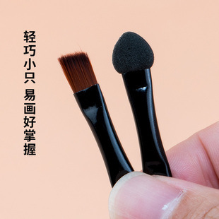 多功能眼影刷眼影棒乳胶棉双头迷你便携甲刷一次性化妆刷美妆工具详情4