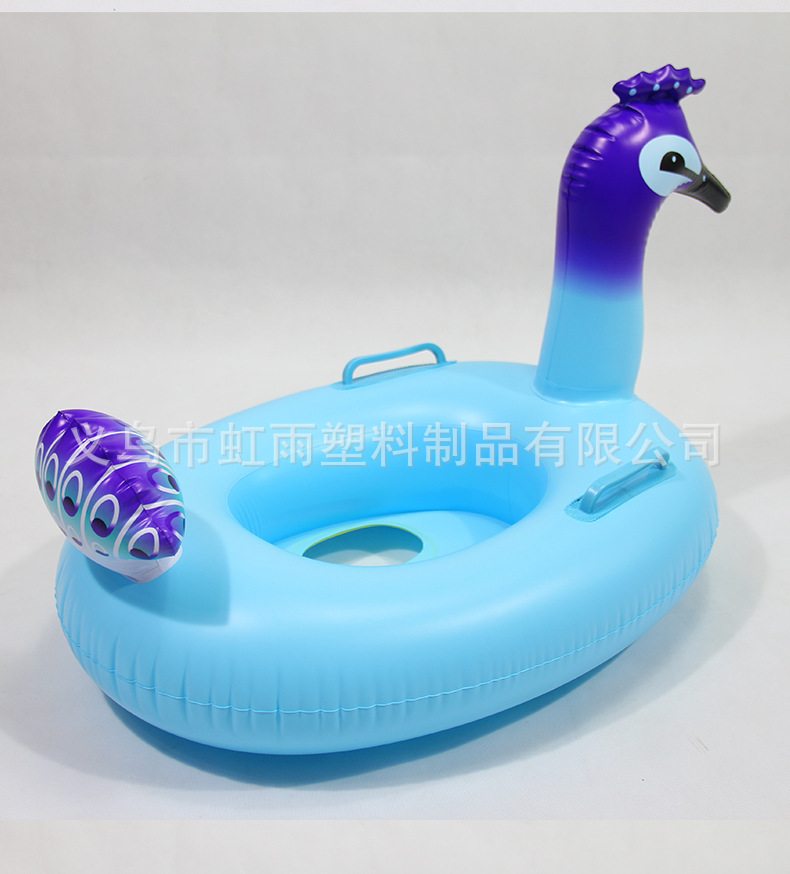 孔雀艇水上充气儿童玩具座圈带翅膀防侧翻游泳圈婴儿坐圈批发详情7