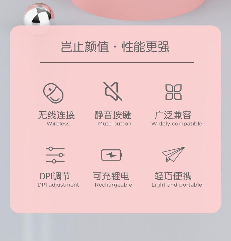 笔记本电脑 通用无线蓝牙鼠标可充电双模静音男 女生办公无线鼠标详情2