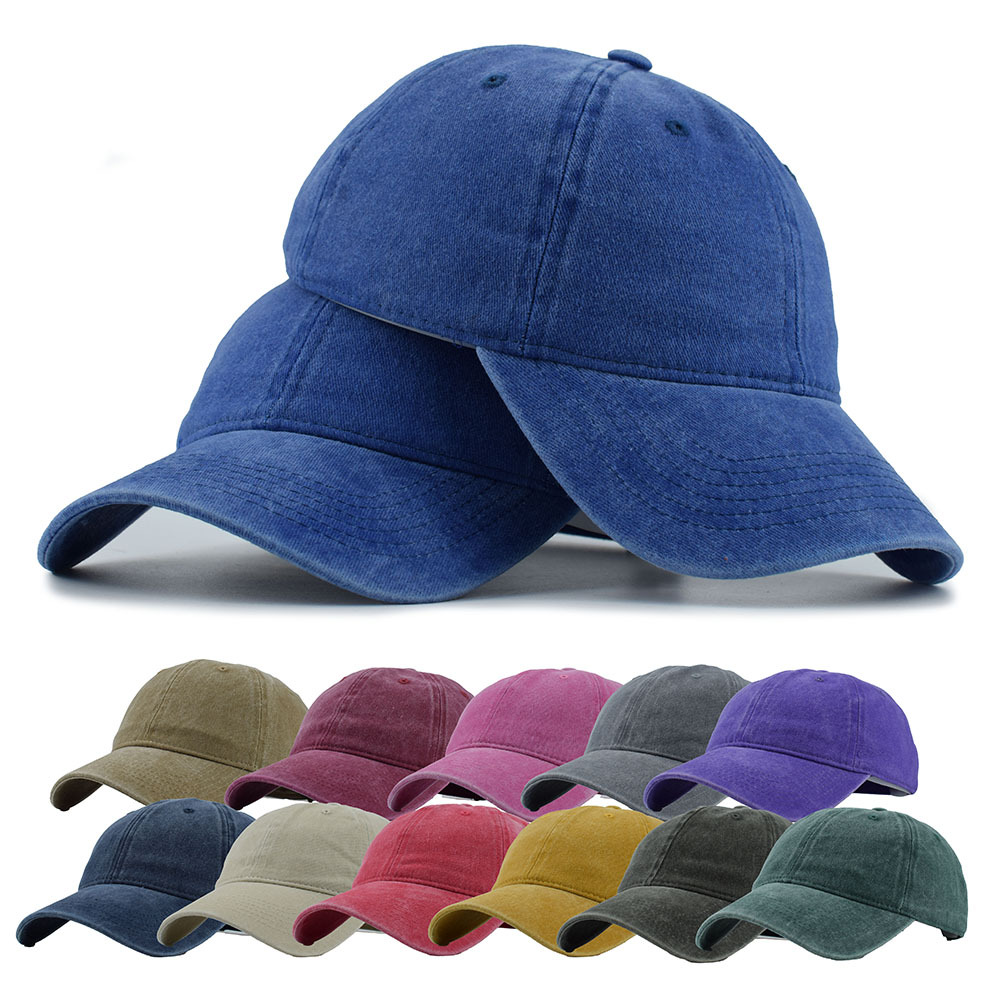 Washed baseball caps for women in spring and summer, Korean retro curved brim baseball caps, plain solid color couple outdoor caps factory wholesale pic 6