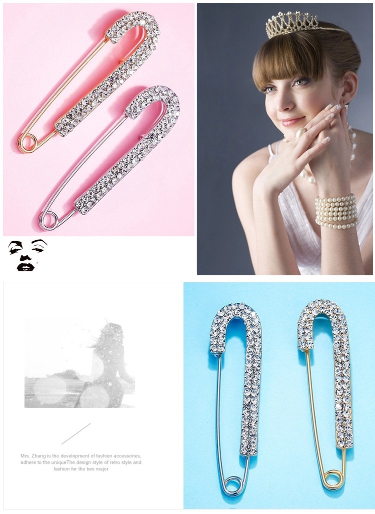 Luxurious and simple cardigan, large brooch, elegant and high-end brooch, fixed clothes, anti-glare button pins and accessories pic 3