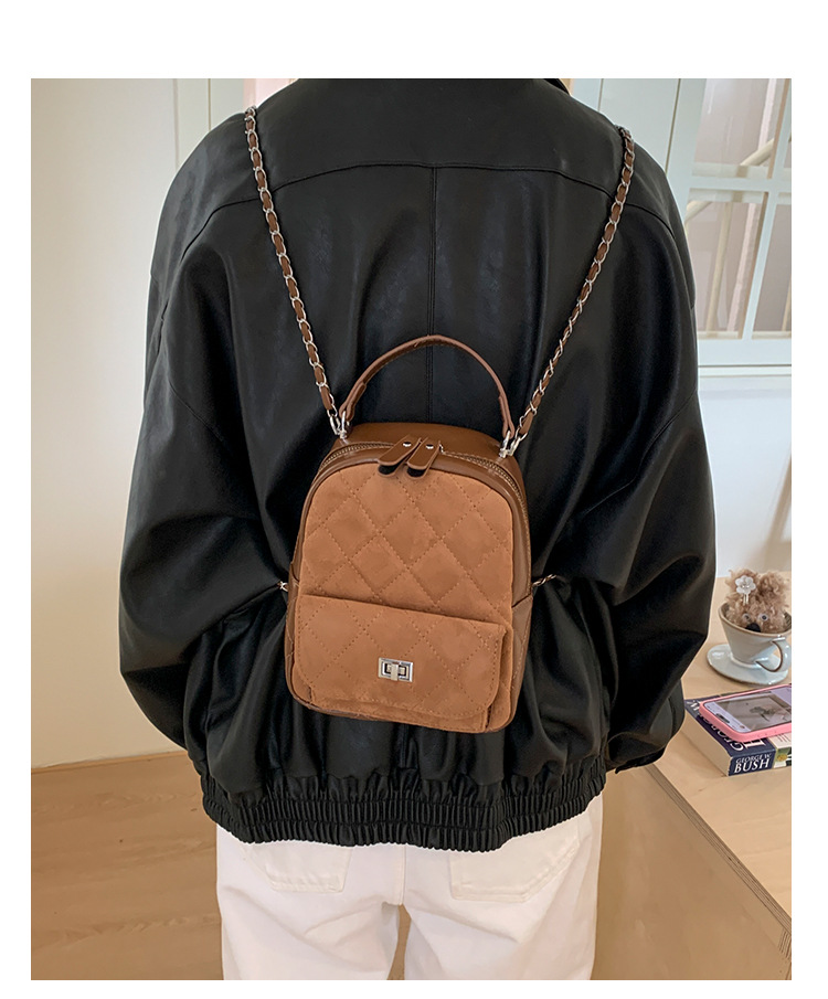 时尚小香风菱格链条女包新款绒面双肩包小众百搭手提包儒雅休闲包详情21