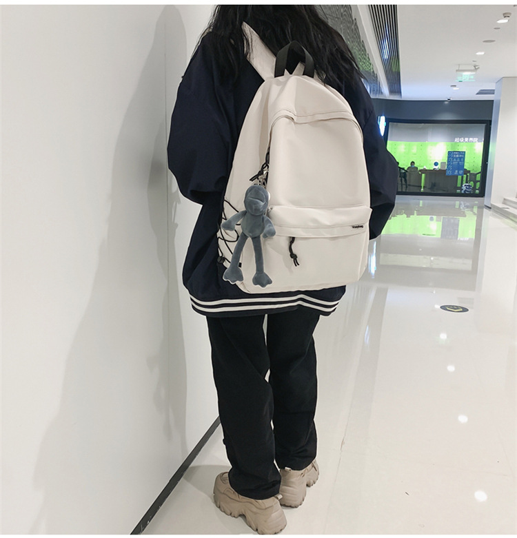 书包男初中高中生大学生大容量ins潮酷男生帆布简约灰色双肩背包详情17