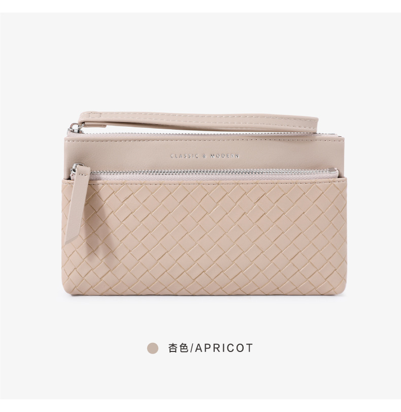 新款大容量编织纹女士手拿包批发零售 跨境热销高级感女钱包包袋详情18