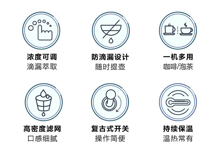 Bear小熊美式咖啡机家用办公手动一体机滴漏式小型泡茶煮咖啡壶详情3