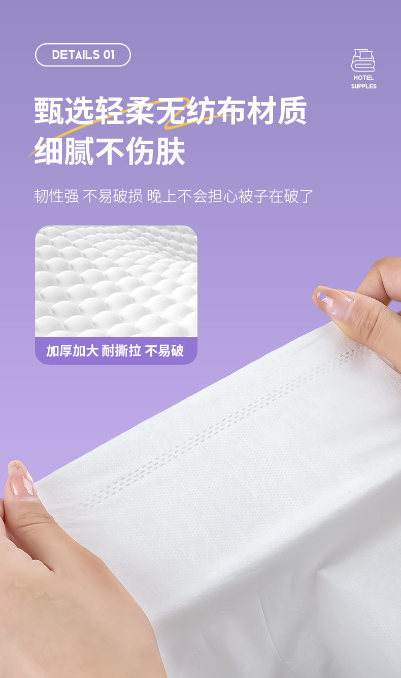 Disposable bed sheets, quilt covers and pillowcases, four-piece set, essential for business trips and travel, hotel and business travelers, dirty bedding, four items pic 3