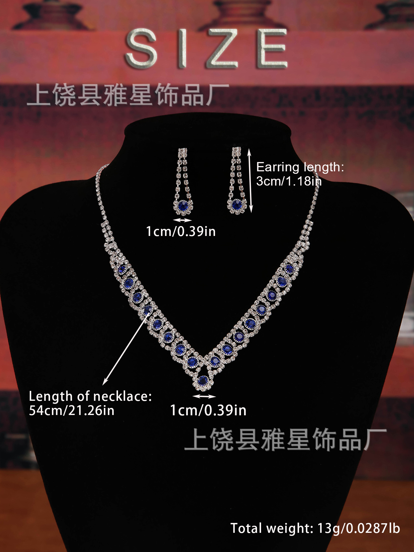 Europa y américa ins gota de agua conjunto de joyería personalidad moda color strass collar pendientes conjunto de novia accesorios pic 28