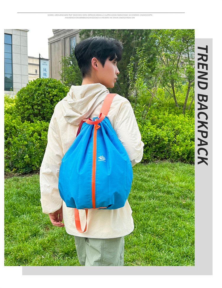 Yitu Warner Heim backpack, foldable portable storage bag, large capacity basketball bag, drawstring bag, drawstring backpack pic 15
