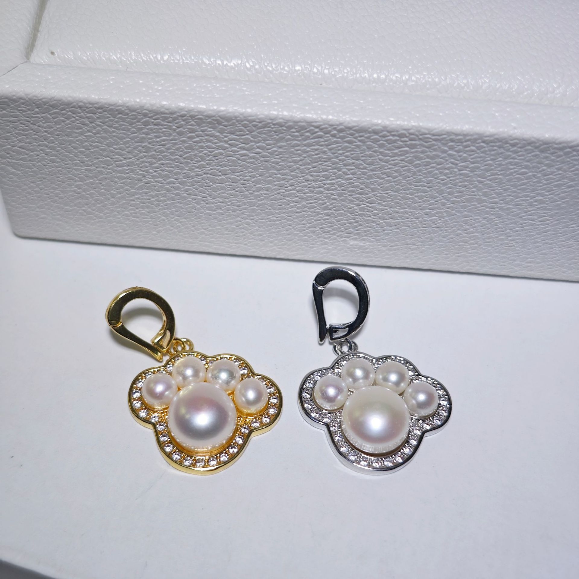 diy pendant empty stand copper-plated real gold slightly inlaid zircon pearl pendant necklace empty stand gemstone pendant wholesale pic 9