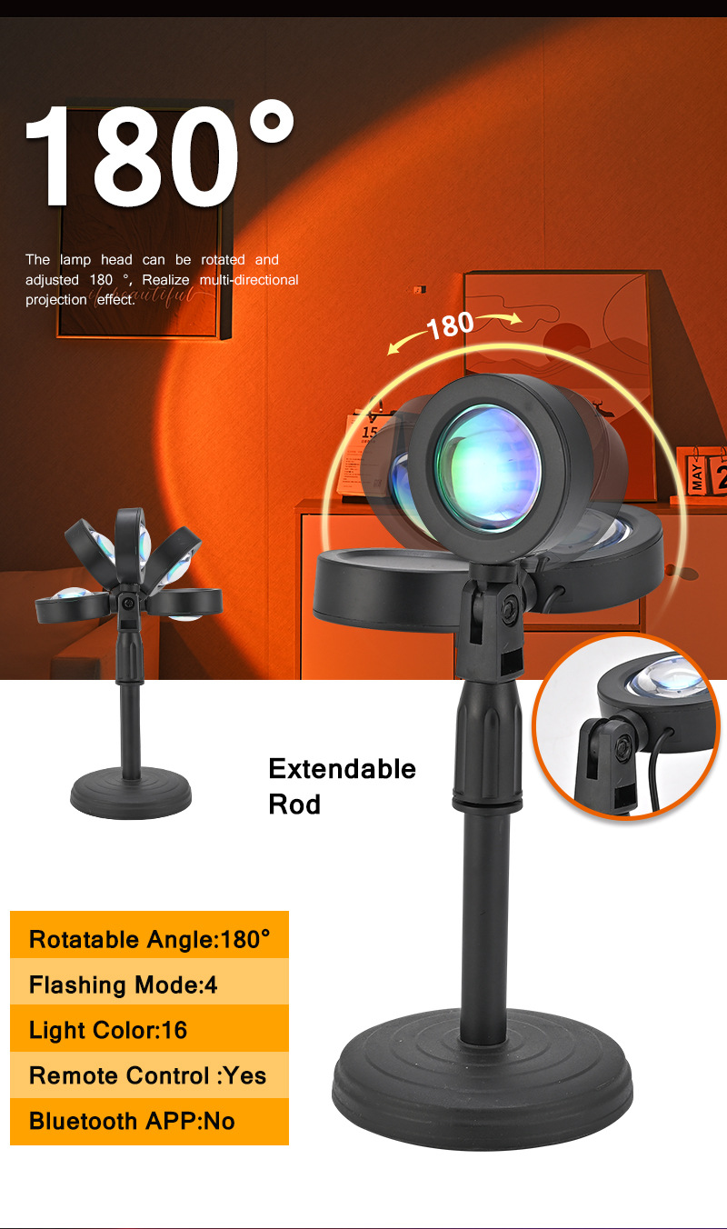 夕阳灯氛围灯可伸缩支架创意落日灯app遥控智能调光卧室小夜灯详情10